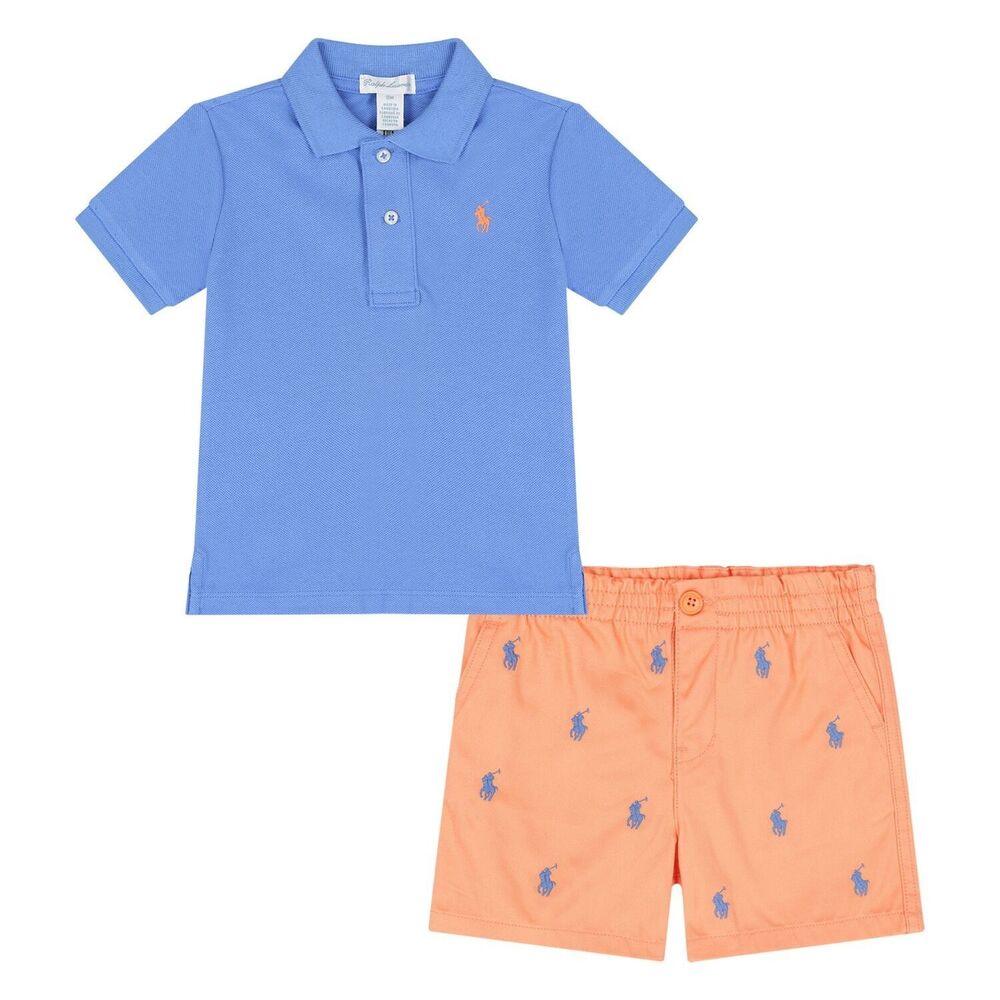 NWT Ralph Lauren BABY BOYS  6 mos 3 MOS  2 pc  shorts SET polo shirt + shorts